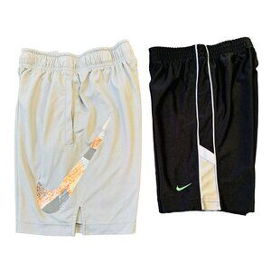 Bundle (2) Nike Boys Shorts Gray Black Dri-Fit small S 7